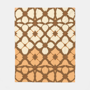 Caramel Cream Moroccan Lattice Pattern Fleece Blanket