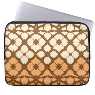Caramel Cream Moroccan Lattice Pattern Laptop Sleeve