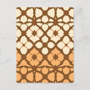 Caramel Cream Moroccan Lattice Pattern Postcard