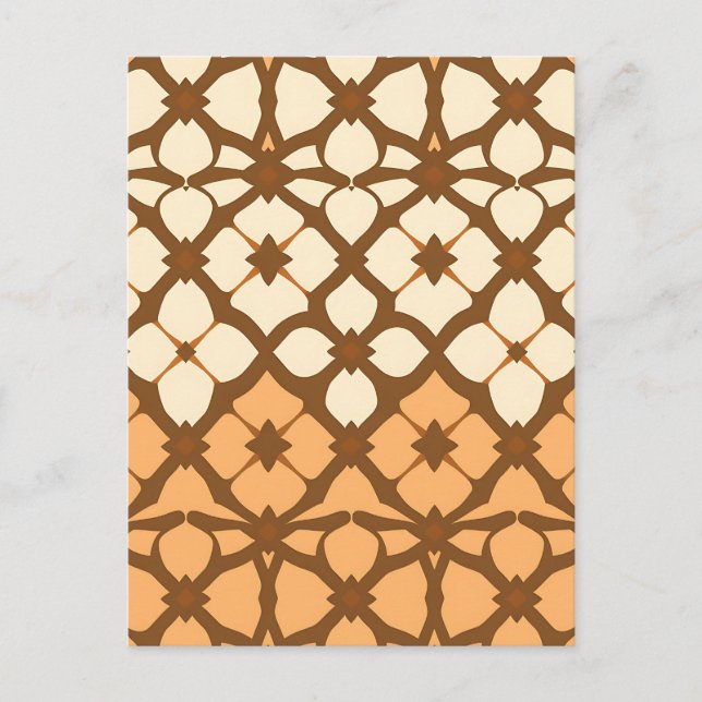 Caramel Cream Moroccan Lattice Pattern Postcard (Front)