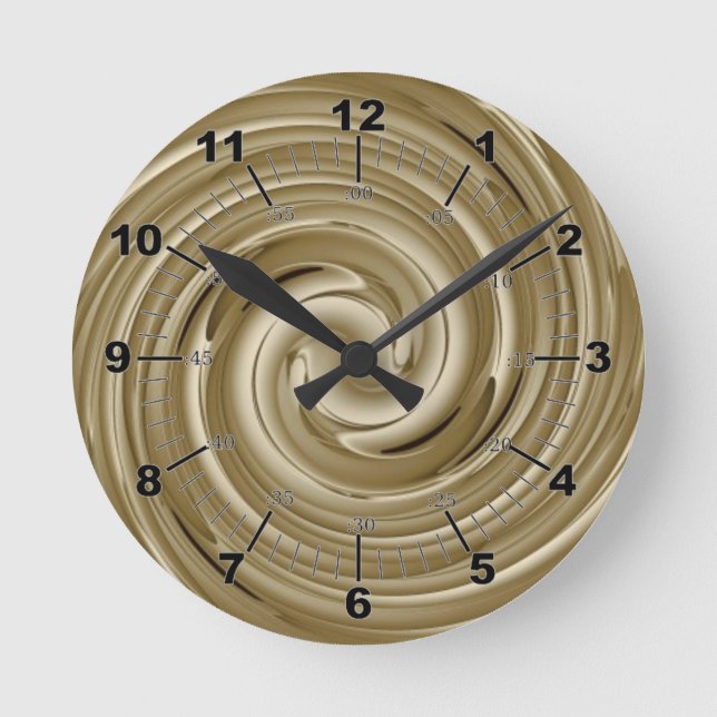 Caramel Cream Twist Round Clock (Front)