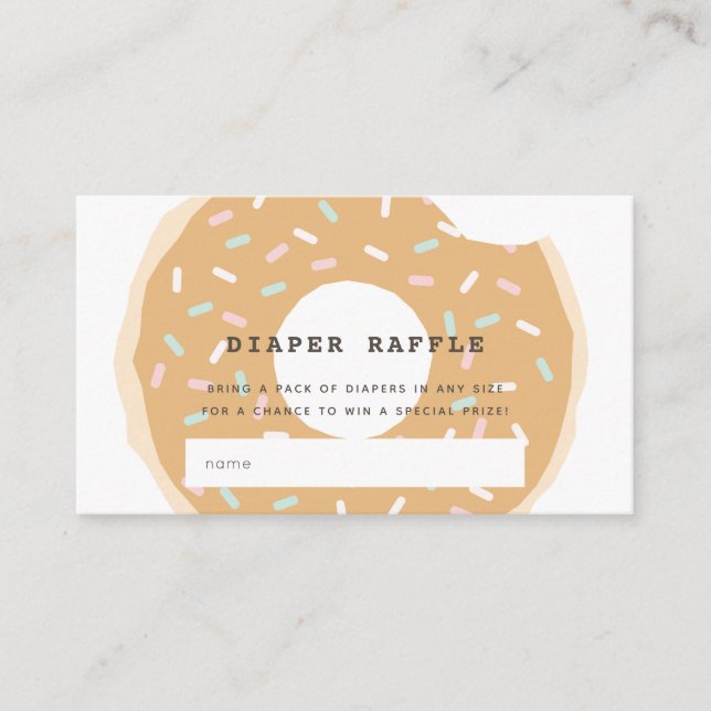 Caramel Doughnut Baby Shower Diaper Raffle Ticket Enclosure Card (Front)
