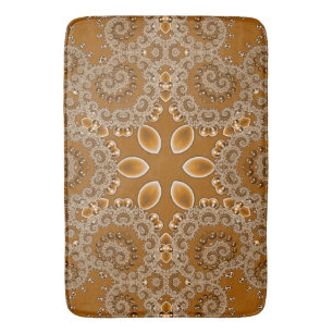Caramel Fractal Lace Bath Mat