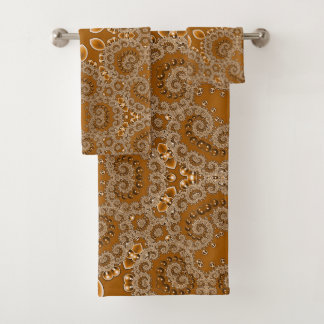Caramel Fractal Lace Bath Towel Set