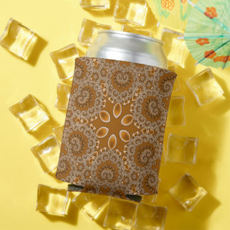 Caramel Fractal Lace Can Cooler