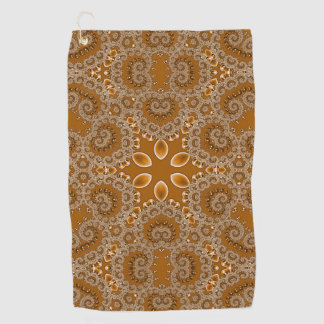 Caramel Fractal Lace Golf Towel
