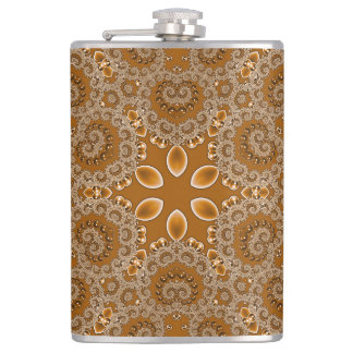 Caramel Fractal Lace Hip Flask