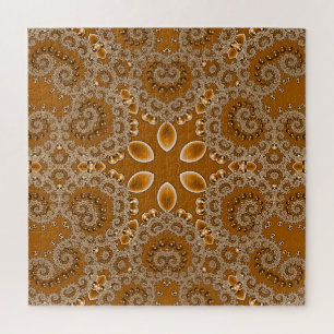 Caramel Fractal Lace  Jigsaw Puzzle