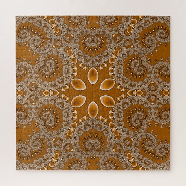 Caramel Fractal Lace  Jigsaw Puzzle (Vertical)