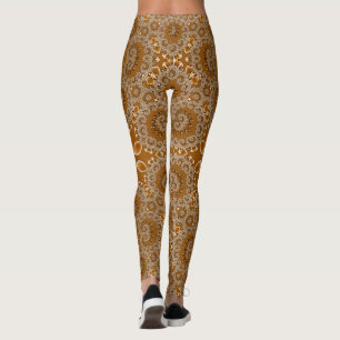 Caramel Fractal Lace Leggings