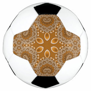 Caramel Fractal Lace Soccer Ball