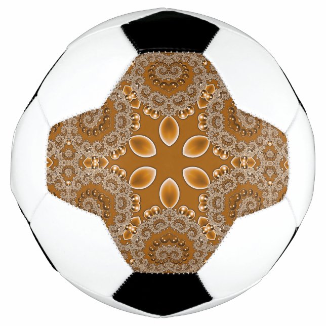 Caramel Fractal Lace  Soccer Ball (Front)