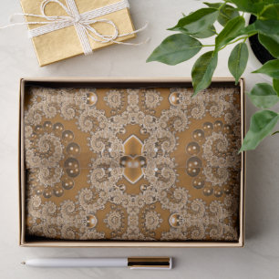 Caramel Fractal Lace Tissue Paper