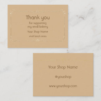 Caramel Gold Bakery Thank You Card