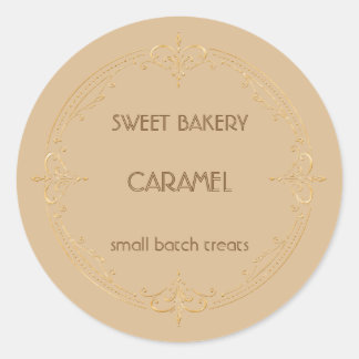 Caramel Gold Small Business Bakery Label