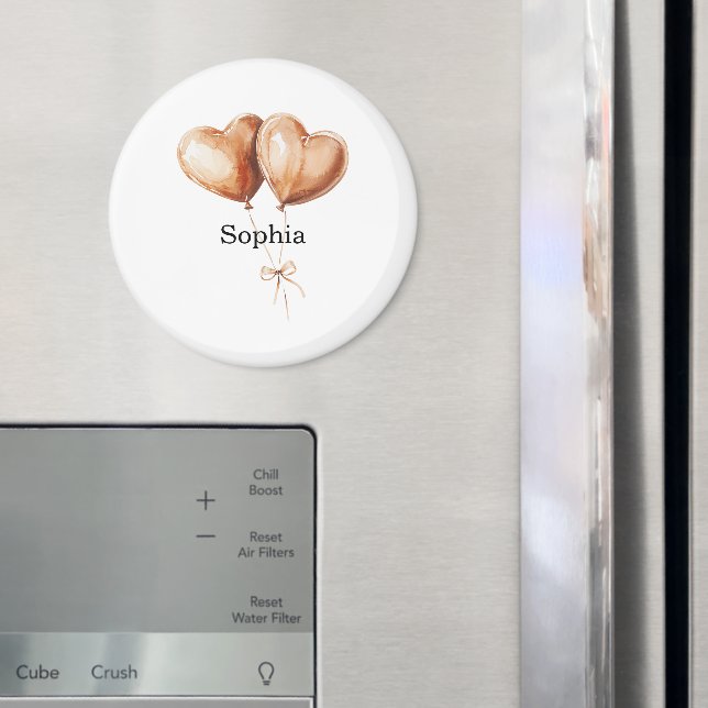 Caramel Heart Balloons   Magnet (In Situ (Fridge))