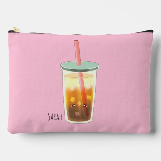 Caramel Iced Coffee With Cream Foam  Accessory Pouch (Front)