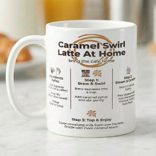 Caramel Latte Recipe, Cafe At Home Steps Coffee Mug