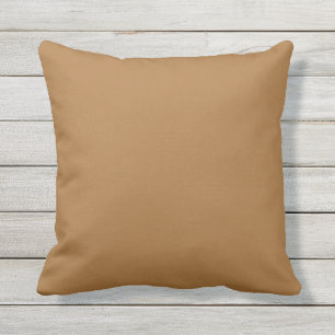 Caramel Light Brown Outdoor Throw Pillow 16x16