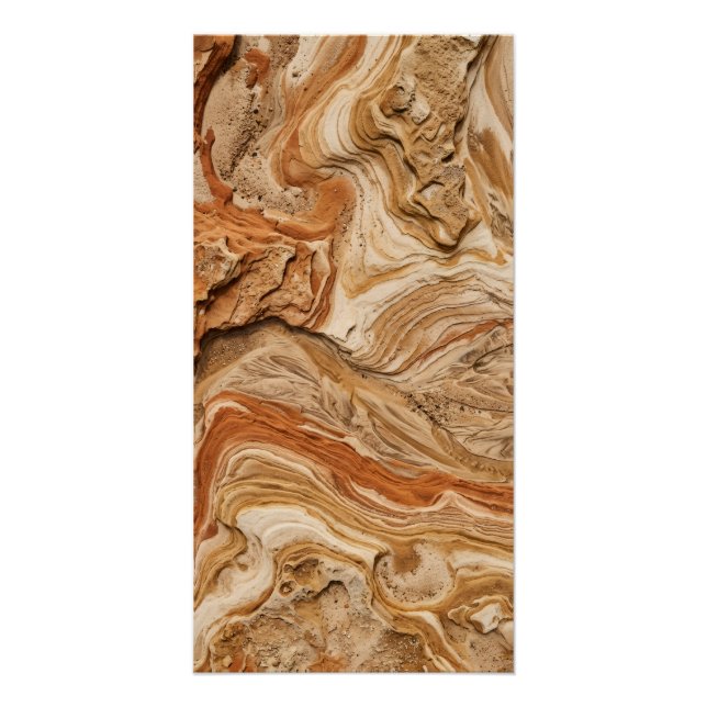 Caramel Marble Swirl Wall Art Poster (Front)