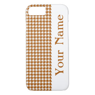 Caramel Modern Houndstooth with name iPhone 8/7 Case