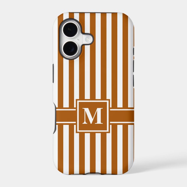 Caramel Modern Stripe with Monogram (Back)