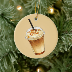 Caramel & Nuts Iced Coffee  Ceramic Ornament