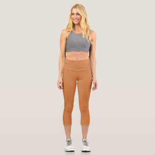 Caramel Solid Plain Colour India Capri Leggings
