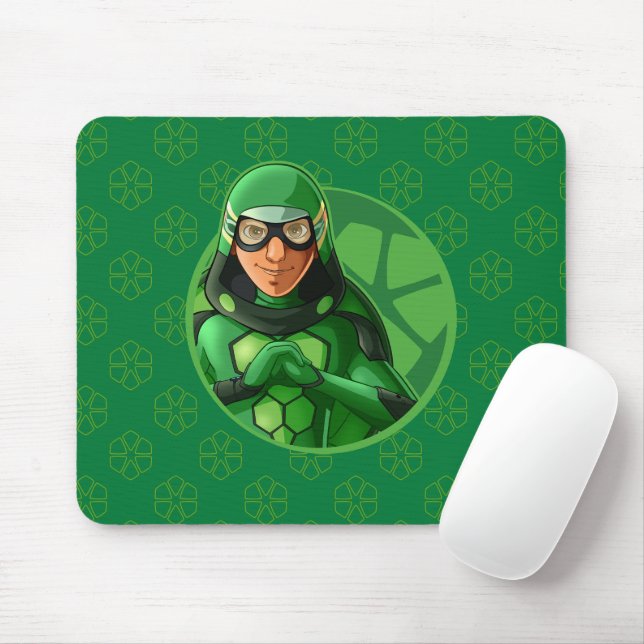 Carapace Green Badge Mouse Pad (With Mouse)