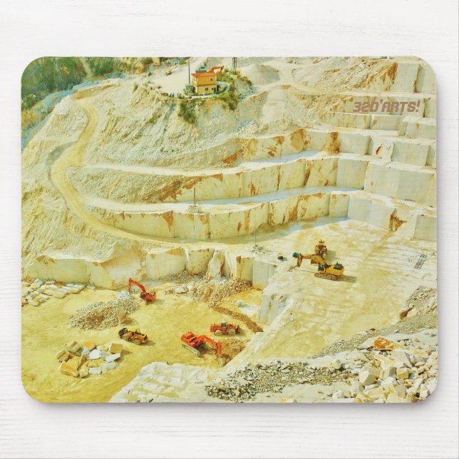 Cararra Marble Quarry Big Rigs,Traditonal Mousepad (Front)