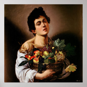 Caravaggio - Boy with a Basket of Fruit (1593) Poster
