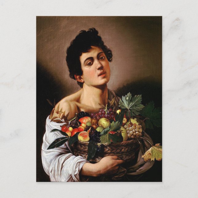 Caravaggio - Boy with a Basket of Fruit Artwork Postcard (Front)