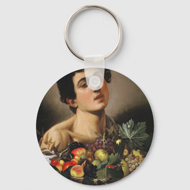 Caravaggio - Boy With Basket Of Fruit Key Ring (Front)