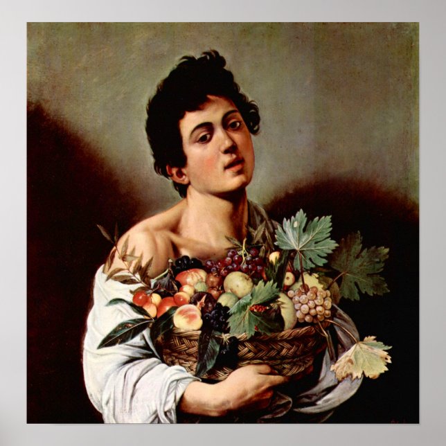 Caravaggio-Boy with fruit basket Poster (Front)