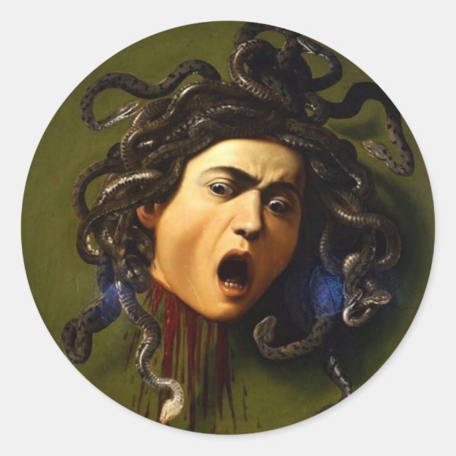 Caravaggio Medusa (1597) Classic Round Sticker (Front)