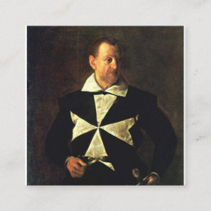 Caravaggio- Portrait Of Fra Antonio Martelli Square Business Card