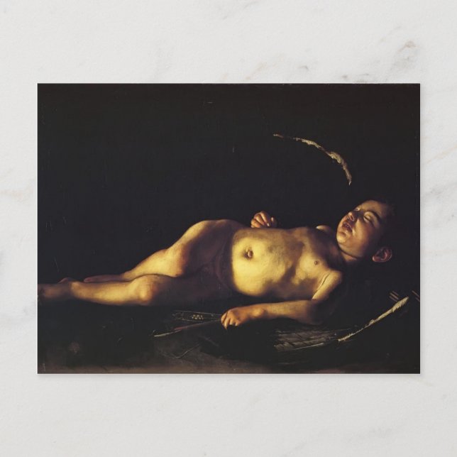 Caravaggio- Sleeping Cupid Postcard (Front)
