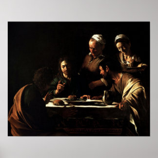 Caravaggio - Supper At Emmal 1606 Poster