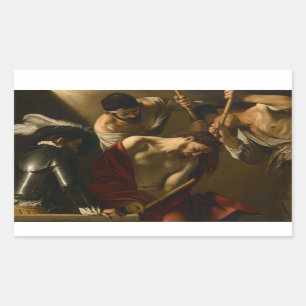 Caravaggio - The Crowning with Thorns Rectangular Sticker