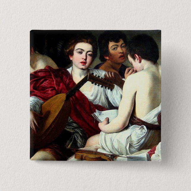 Caravaggio The Musicians Button (Front)