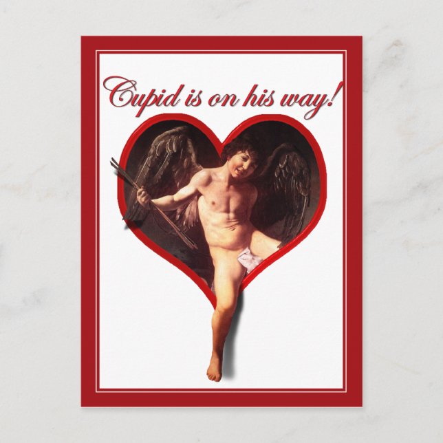 Caravaggio's Cupid's Coming  for Valentine's Day Holiday Postcard (Front)