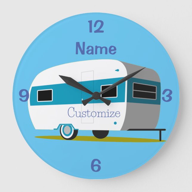 Caravan Camper RV Thunder_Cove Large Clock (Front)