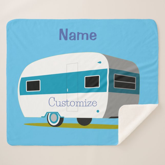 Caravan Camper RV Thunder_Cove Sherpa Blanket (Front (Horizontal))