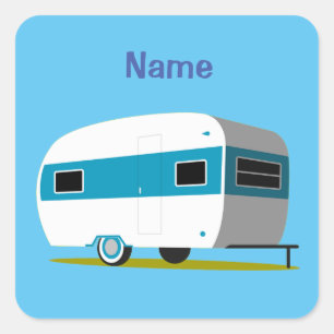 Caravan Camper RV Thunder_Cove  Square Sticker