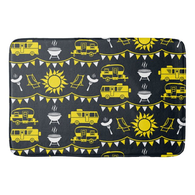 Caravan Camping Decor Bath Mat (Front)