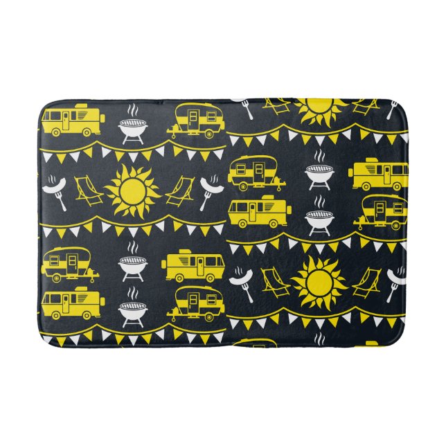 Caravan Camping Decor Bath Mat (Front)