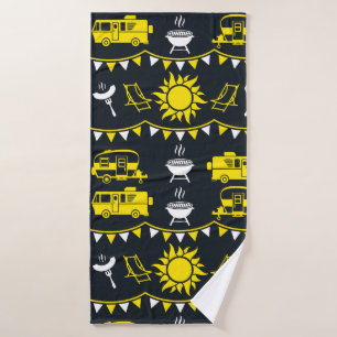 Caravan Camping Decor Bath Towel