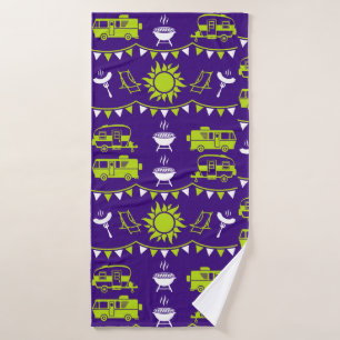 Caravan Camping Decor Bath Towel