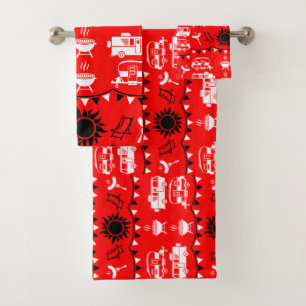 Caravan Camping Decor Bath Towel Set