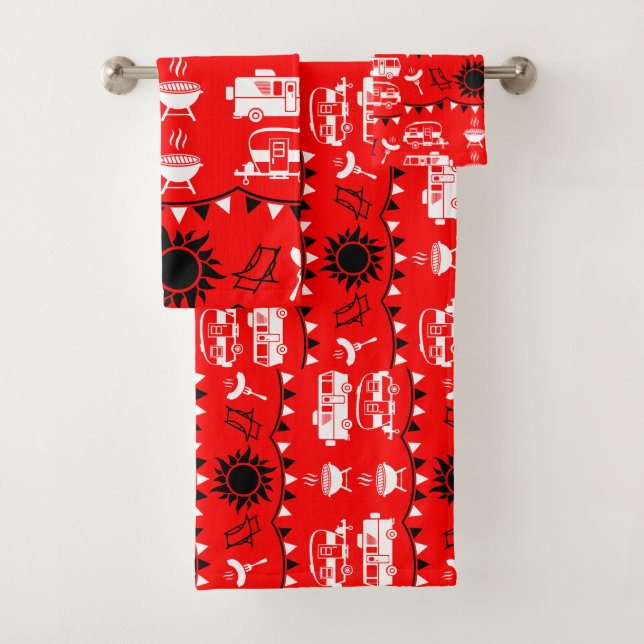 Caravan Camping Decor Bath Towel Set (Insitu)